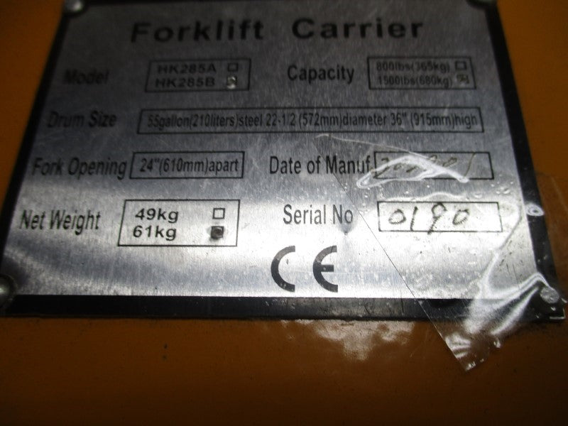 FORKLIFT TILTING DRUM DUMPER 1500 LB  HK285B NSNP