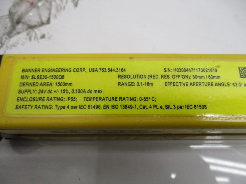 BANNER ENGINEERING SLSE30-1500Q8 24VDC 0.100A UNMP