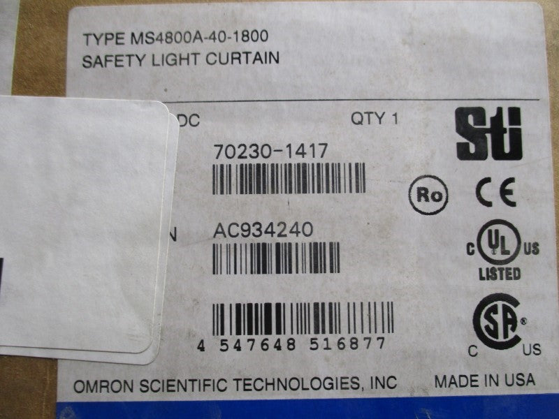 OMRON MS4800A-40-1800 24VDC 1.8A NSMP