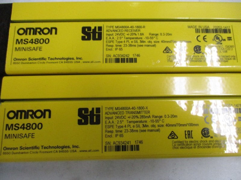 OMRON MS4800A-40-1800 24VDC 1.8A NSMP