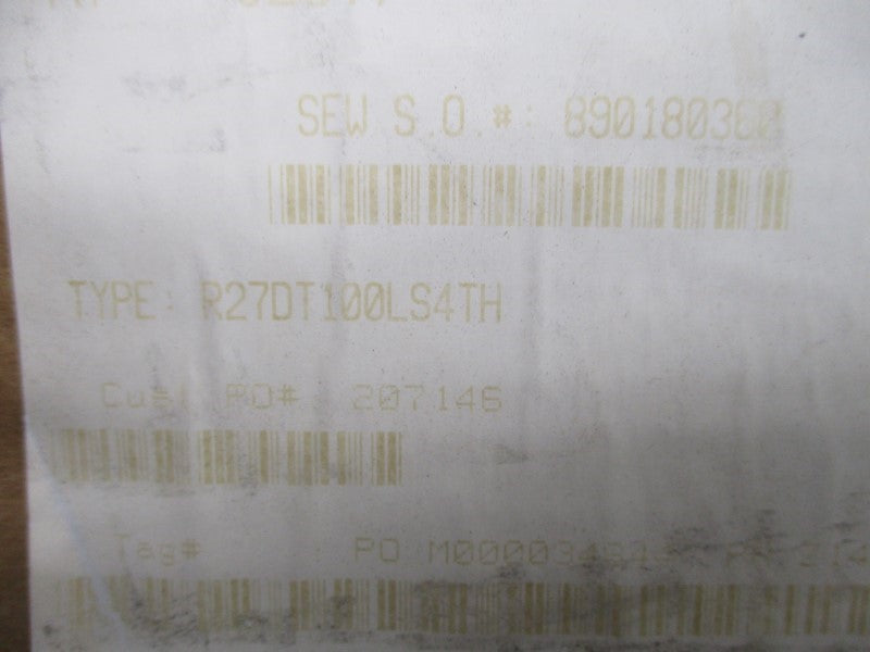 SEW-EURODRIVE R27DT100LS4TH 230/460V 8.6/4.3A NSMP