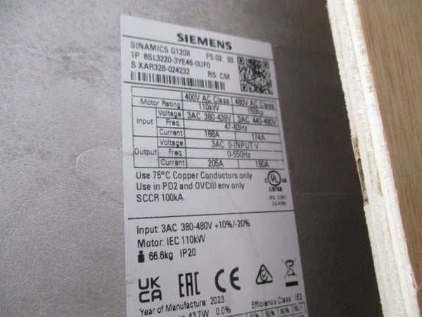 SIEMENS 6SL3220-3YE46-0UF0 380-450V 198-174A NSMP