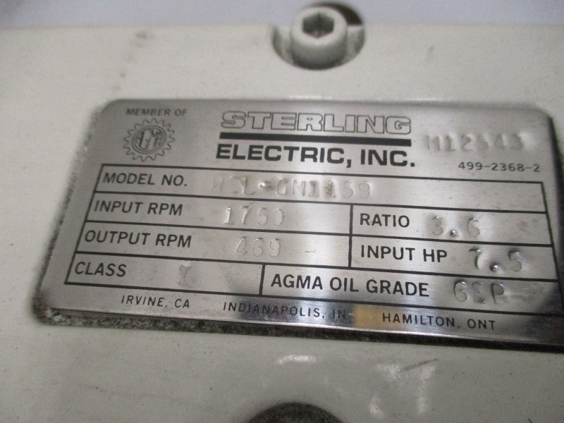 STERLING ELECTRIC HEL-GM1159 HEL-GM1502 230/460V 18.2/9.1A NSNP