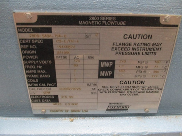 FOXBORO 2806-SABA-15A-C 120VAC 2A 160-240PSI NSNP