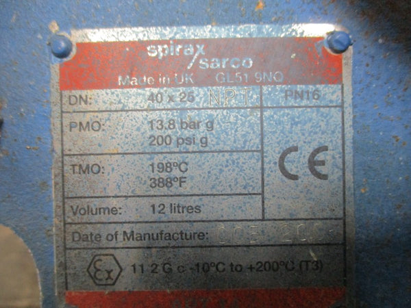 SPIRAX SARCO EN-JS1025 40 X 25 200PSI UNMP