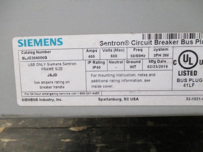SIEMENS SLJC304000G 600V 400A NSNP