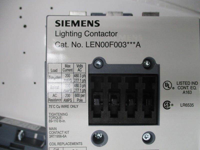 SIEMENS LEN01F003120A 110-127VDC 200A NSMP