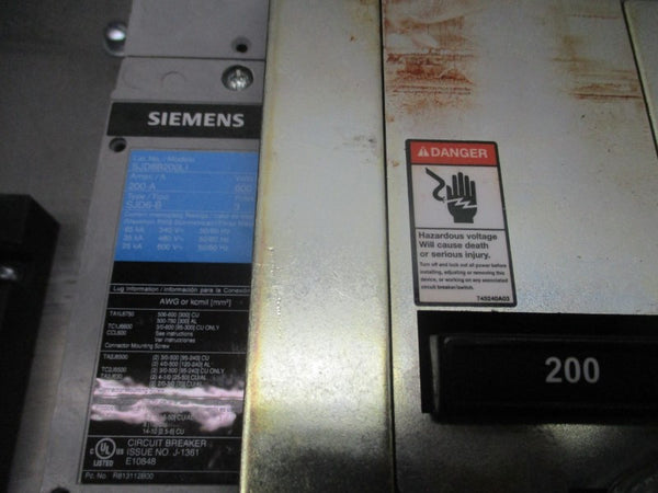 SIEMENS E12SJD6B200LINC 600V 200A NSMP