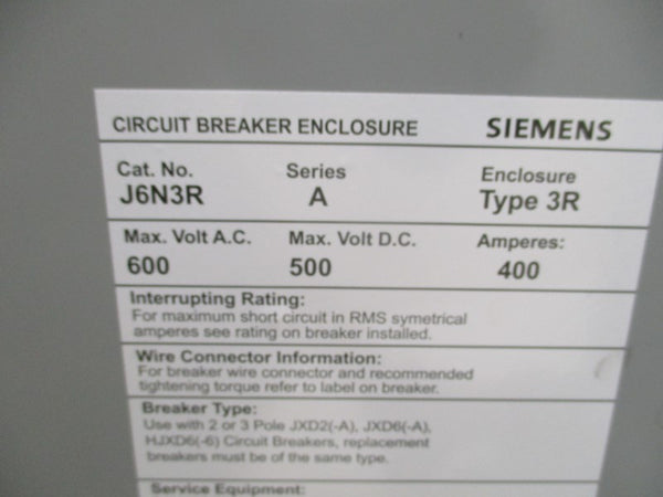 SIEMENS E3RSJD6B200LINC SER. E 600VAC 200A NSNP