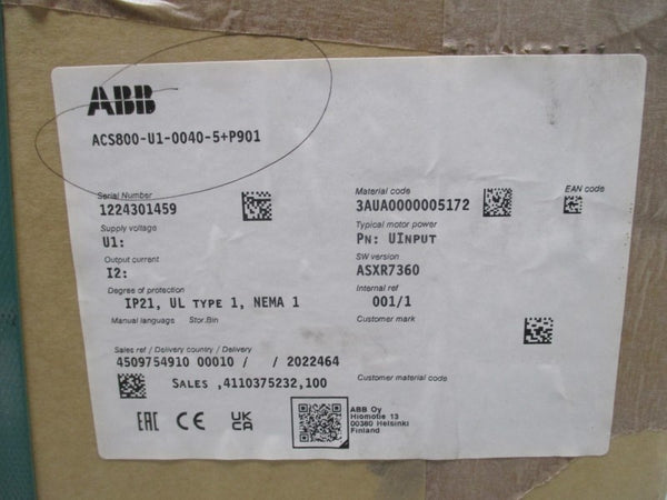 ABB ACS800-U1-0040-5+P901 NSFS