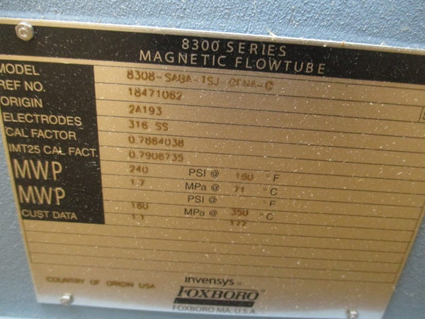 FOXBORO 8308-SABA-TSJ-GFNA-G SER. 8300 240PSI NSMP