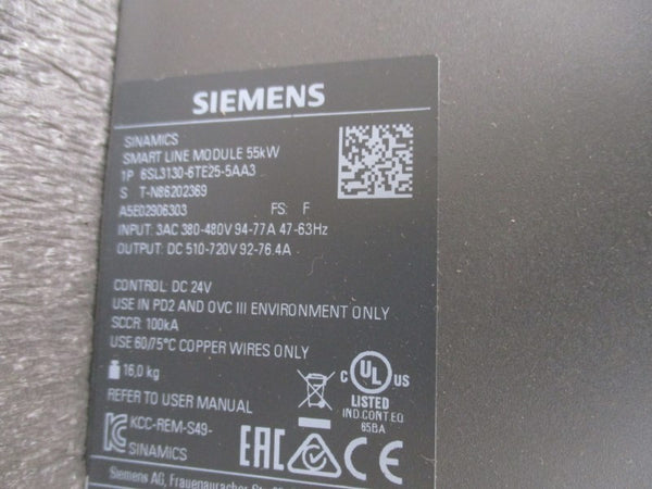 SIEMENS 6SL3130-6TE25-5AA3 380-480V 94-77A NSMP