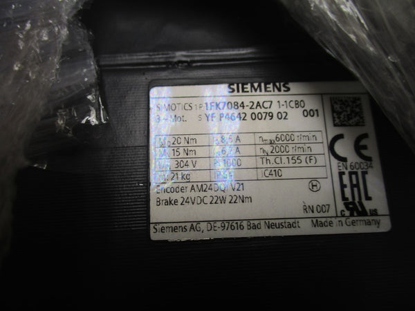 SIEMENS 1FK7084-2AC7 304V 8.5A NSMP