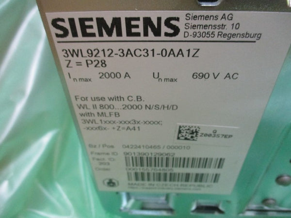 SIEMENS 3WL1208-4DG36-5DA4Z 690VAC 2000A NSMP