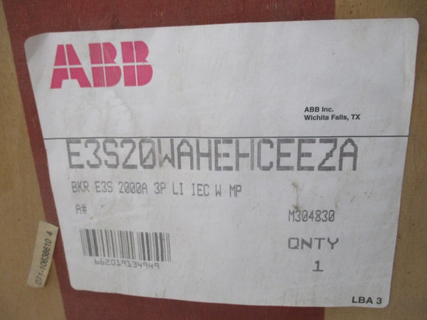 ABB E3S20WAHEHCEEZA 2000A NSMP