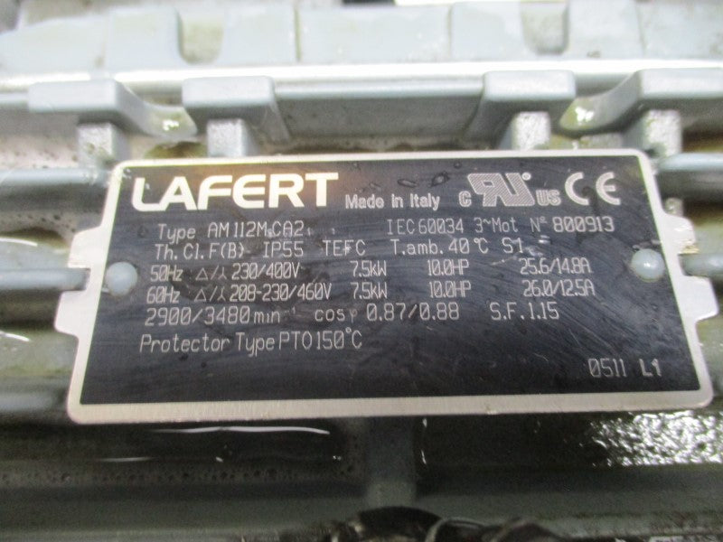 LAFERT BLOWER MOTOR 10 HP AM112MCA2 208-230/460V 26/12.5A UNMP