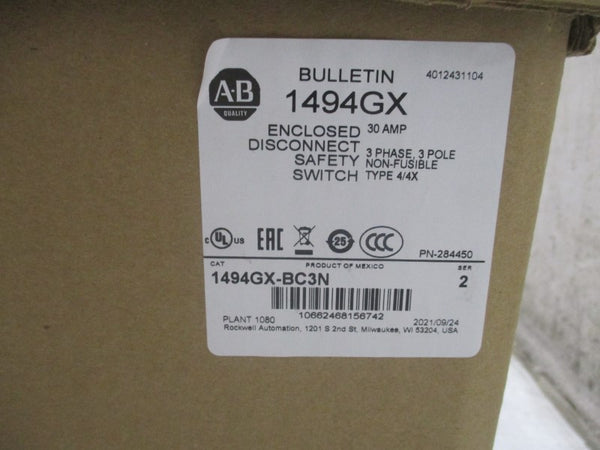 ALLEN BRADLEY 1494GX-BC3N SER. 2  30A NSFS