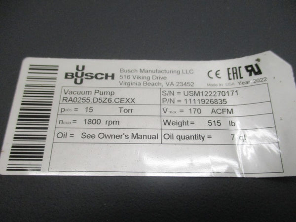 BUSCH RA0255.D5Z6.CEXX  1111926835 380-440V 13.3-15.5A NSMP