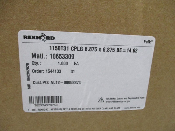 REXNORD 1150T31 10653309 CPLG 6.875 X 6.875 BE = 14.62 NSFS