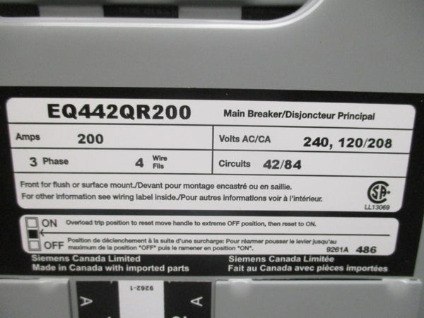 SIEMENS EQ442QR200 240/120/208 200A NSNP