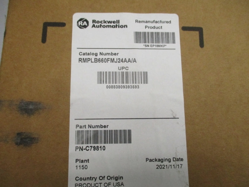 ALLEN BRADLEY MPL-B660F-MJ24AA SER. A 460V 38.5A REMAN