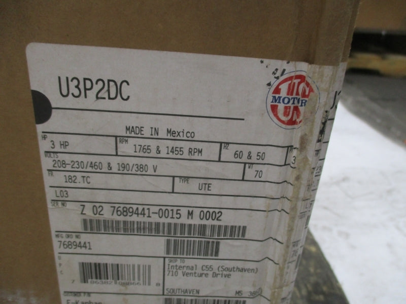 US MOTORS U3P2DC 208-230/460V NSFS