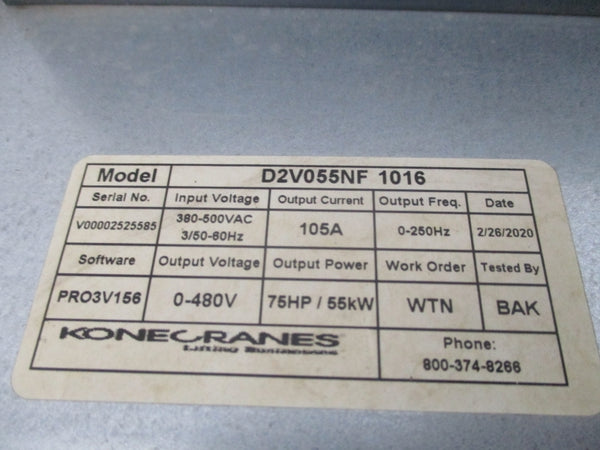KONE CRANES D2V055NF1016 465-800VDC 160A NSNP