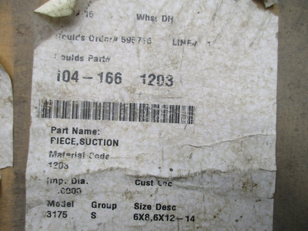 GOULDS 104-1661203 SUCTION PIECE 3175 6X8, 6X12-14 NSMP