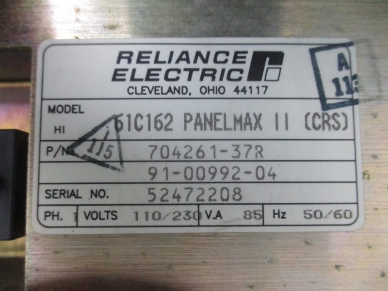 RELIANCE ELECTRIC 61C162PANELMAXII 704261-37R 240VAC 2A UNMP