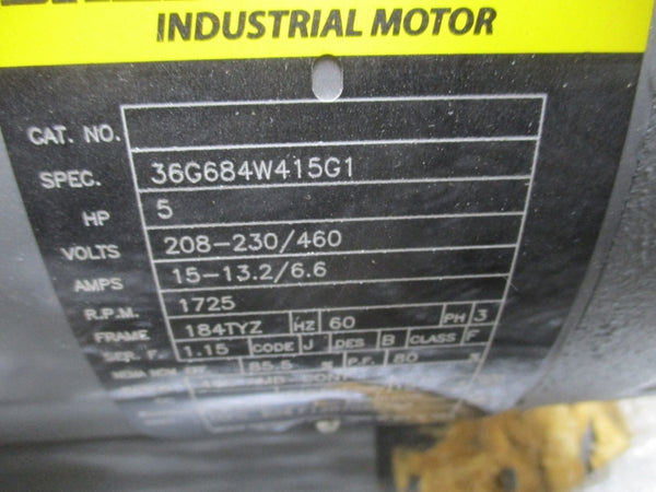 BALDOR 36G684W415G1 5 HP 60HZ TEFC 208-230/460V 15-13.2/6.6A NSMP