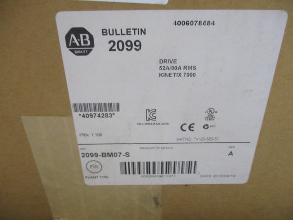 ALLEN BRADLEY 2099-BM07-S SER. A F/W 1.109 342-528V 47.7A NSMP