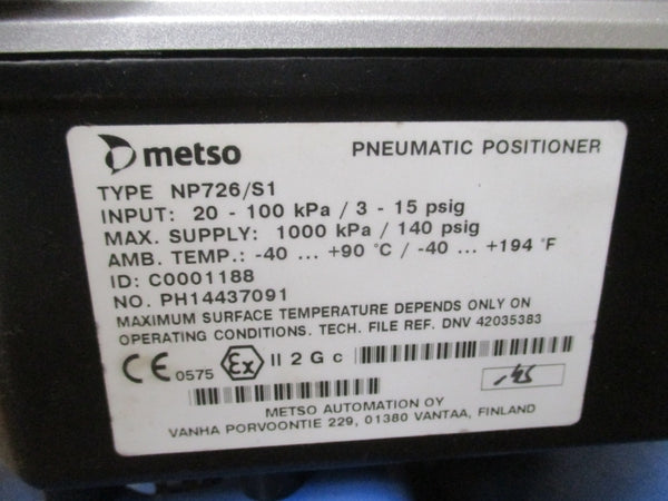 JAMESBURY METSO QPX2C/M WITH NP726/X1  100PSI NSNP