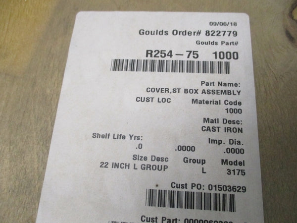 GOULDS R254-75 1000 STUFFING BOX COVER 22"  NSMP