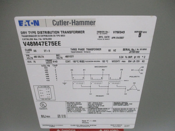 EATON V48M47E75EE 75 KVA 480 DELTA SER. B 504V NSNP