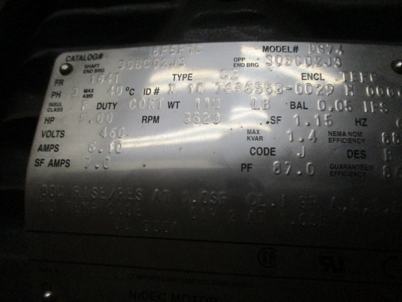 US MOTORS 8P5P1C D674 460V 6.10A NSFS