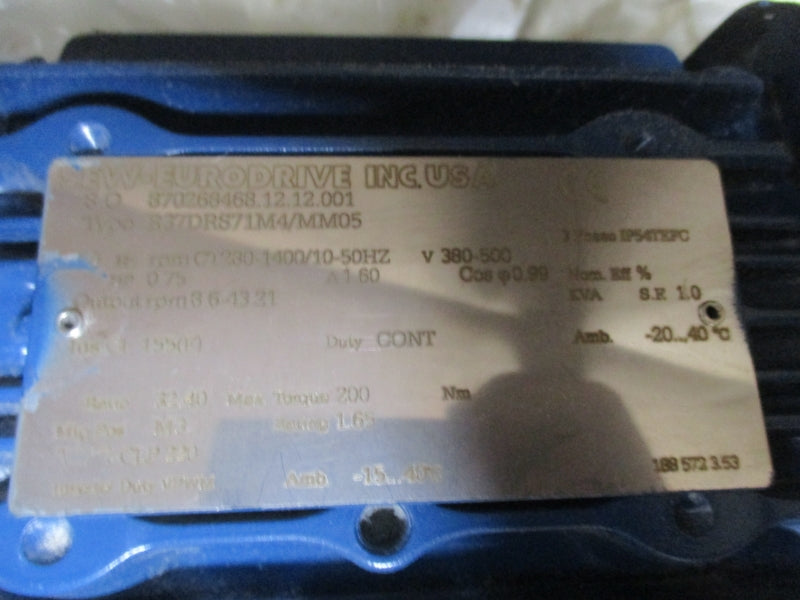 SEW-EURODRIVE R37DRS71M4/MM05 380-500V 1.6A NSMP