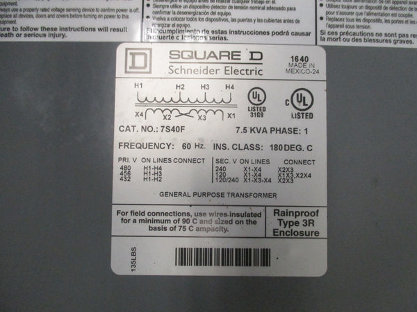 SQUARE D 7SF40F 480V NSMP