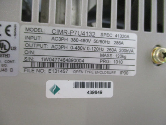 YASKAWA CIMR-P7U4132 380-480V 286A UNMP