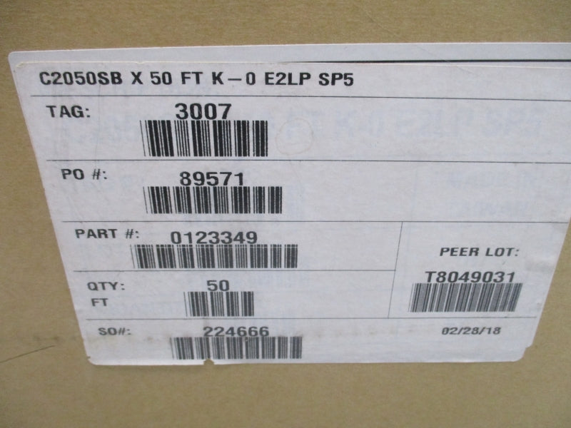 PEER CHAIN 0123349 C2050SBX50FTK-0E2LPSP5 50FT NSFS