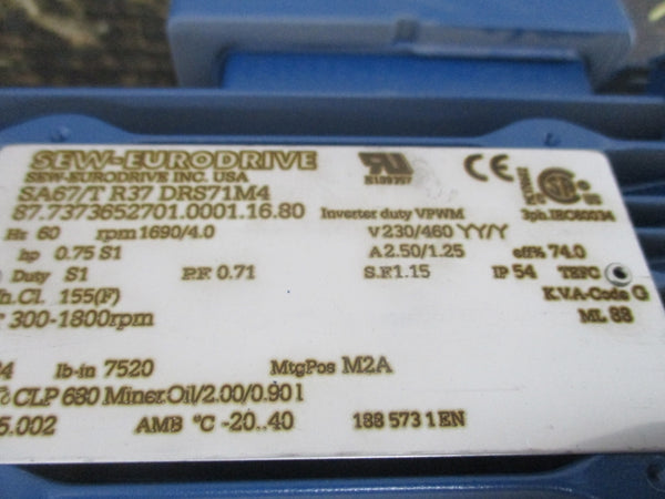 SEW-EURODRIVE SA67/TR37DRS71M4 230/460V 2.50/1.25A NSNP