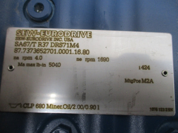 SEW-EURODRIVE SA67/TR37DRS71M4 230/460V 2.50/1.25A NSNP