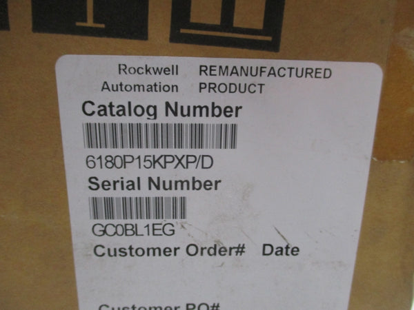 ALLEN BRADLEY 6180P-15KPXP SER. D 100-240VAC 1.42-0.6A REV. B REMAN
