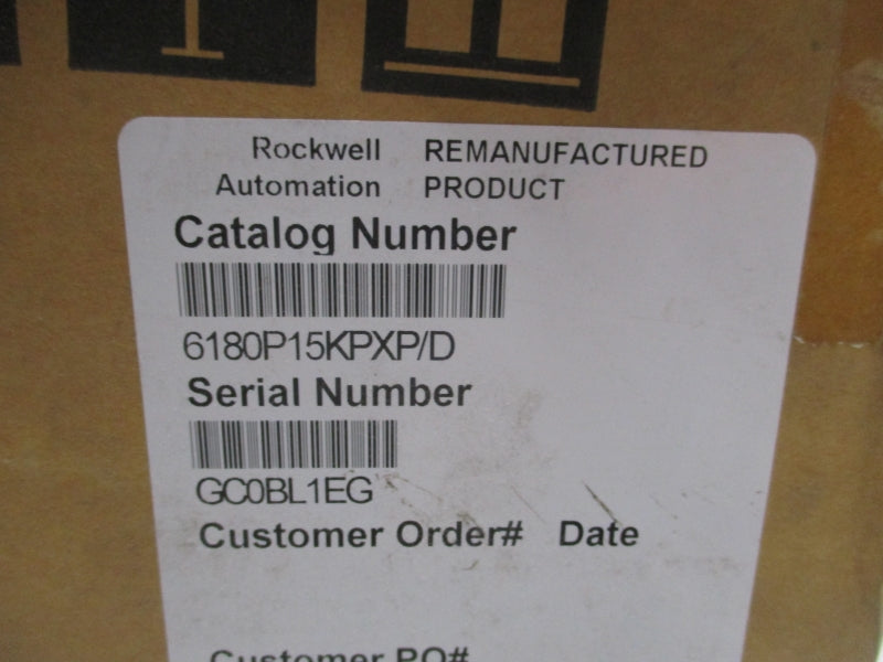 ALLEN BRADLEY 6180P-15KPXP SER. D 100-240VAC 1.42-0.6A REV. B REMAN
