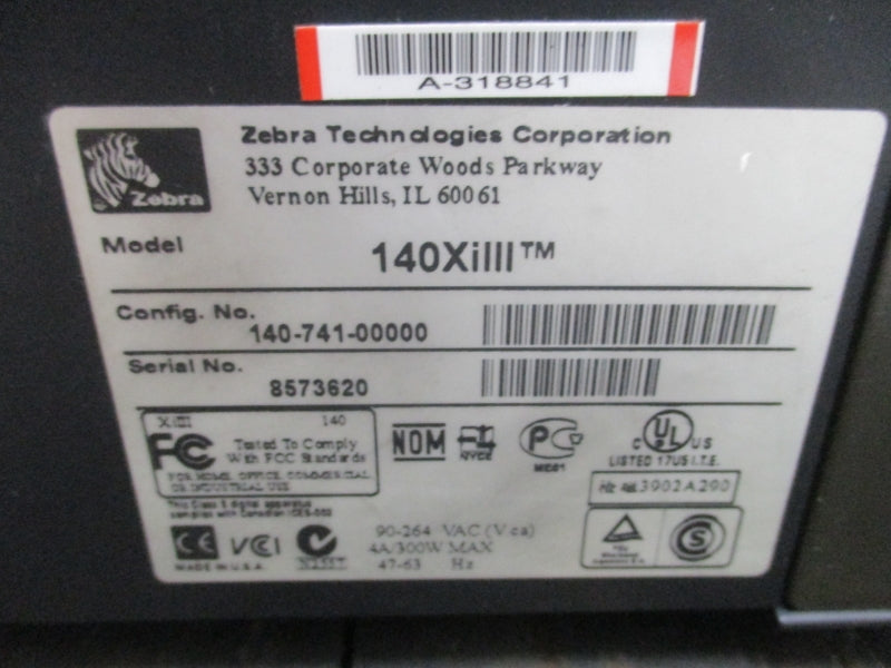 ZEBRA 140XILLL 140-741-00000 90-264VAC UNMP