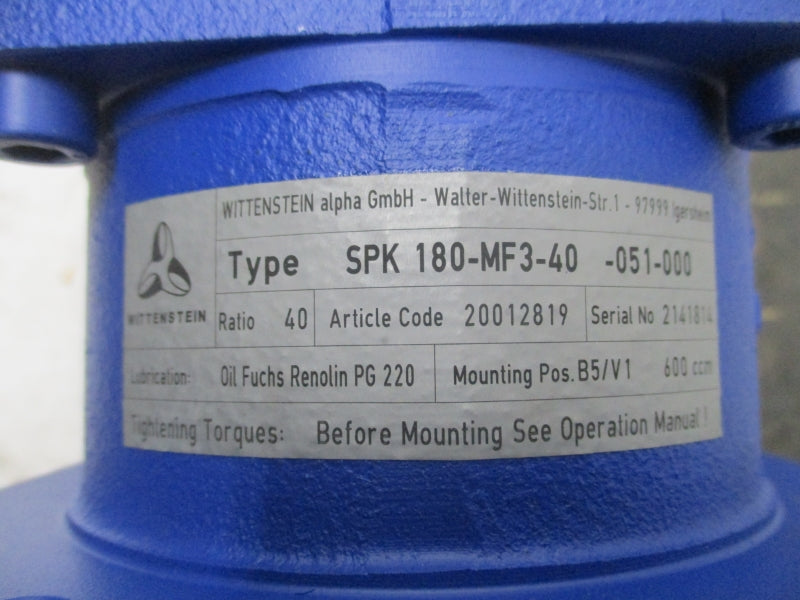 WITTENSTEIN SPK180-MF3-40-051-000 NSNP