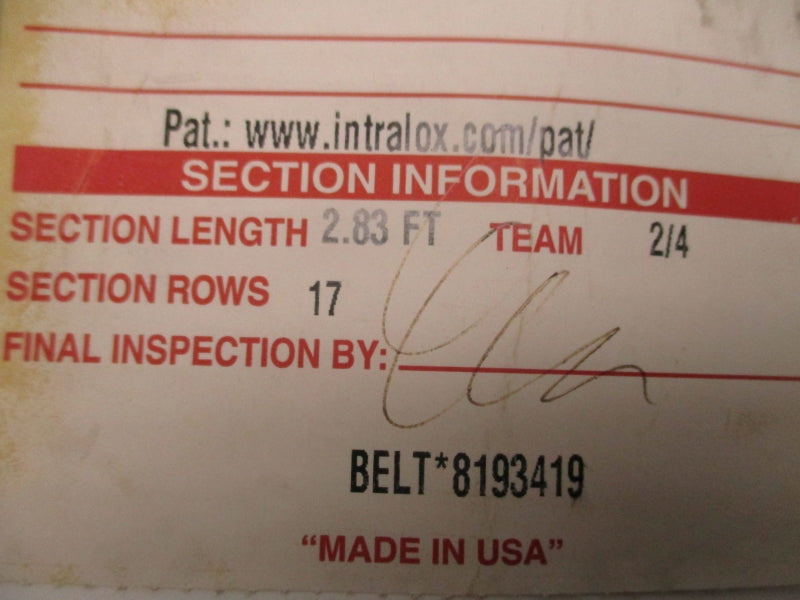 INTRALOX 8193419 SER. 400 48.1 IN WIDE  103.05 LENGTH NSNP