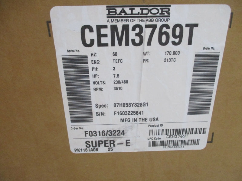 BALDOR CEM3769T 230/460V 18/9A NSMP