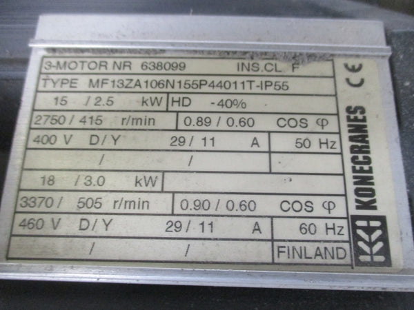 KONECRANES 638099 460V 29/11A UNMP
