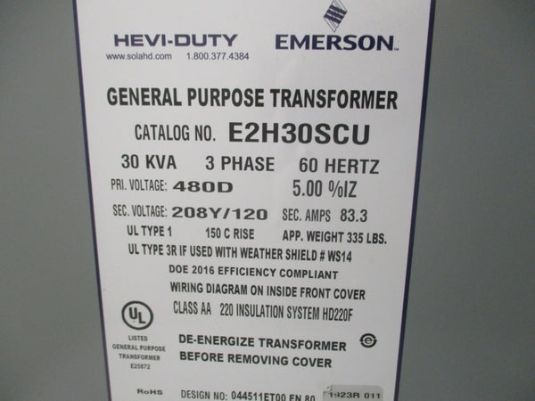 EMERSON E2H30SCU 480V 83.3A NSNP