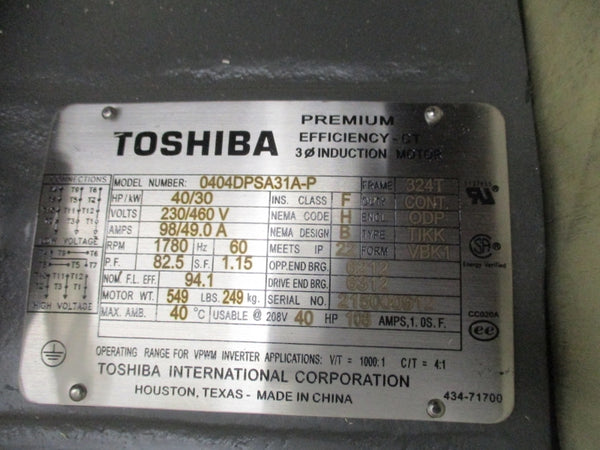 TOSHIBA 0404DPSA31A-P  10HP 230/460V 98/49.0A NSMP
